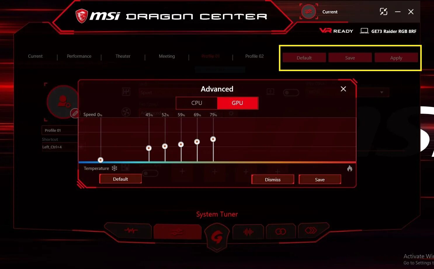 Msi управление кулерами. MSI gs65 Stealth 8sg. MSI Center для ноутбука. MSI Dragon Centre 2.0.69. Регулировка вентиляторов MSI.