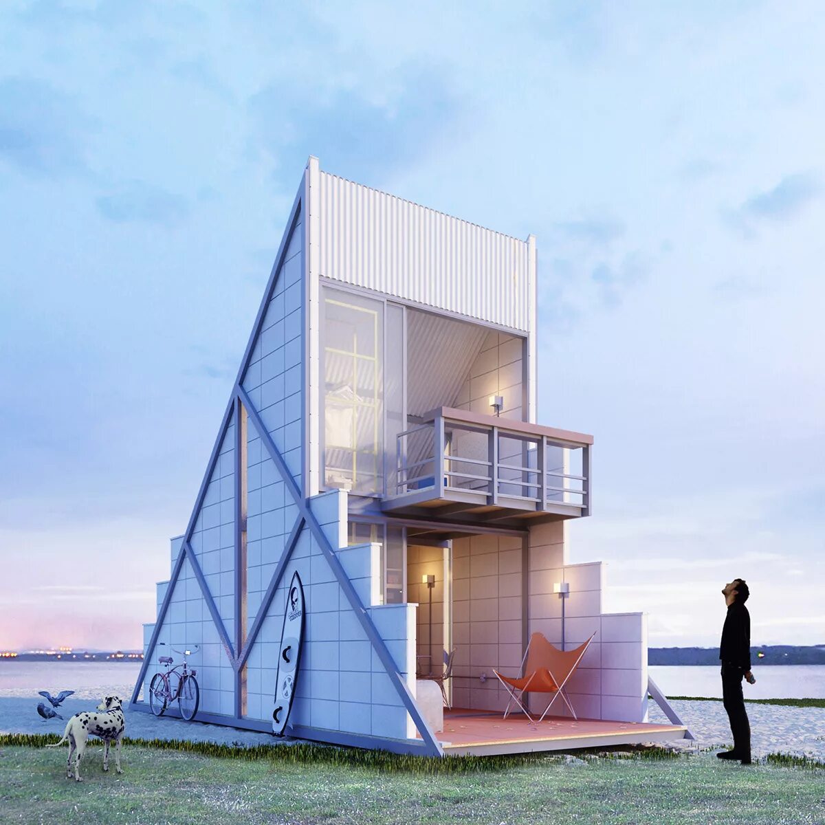 Микро дом. Модульный микродом. micro house ин renzo piano. треугольный домик. проекты необычных домов.