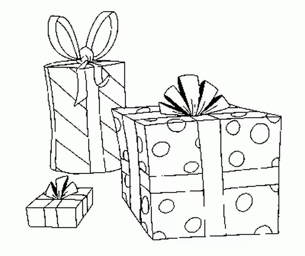 Подарки распечатать. Подарок раскраска. Подарок раскраска для детей. Новогодние подарки раскраска. Подарок рисунок.