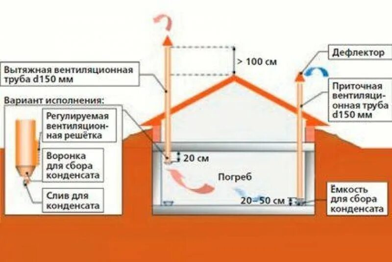 Почему вентиляционные отверстия. Вентиляция погреба снизу. Схема монтажа вытяжной вентиляции через стену. Вытяжка снизу приток сверху вентиляция в подвале. Вентиляция погреба подпол.