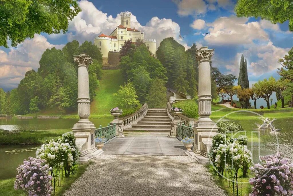 фотообои замок. ортограф фрески замки. фрески апплико горы с лестницей. фрески с замком affresco. томас кинкейд замок золушки.