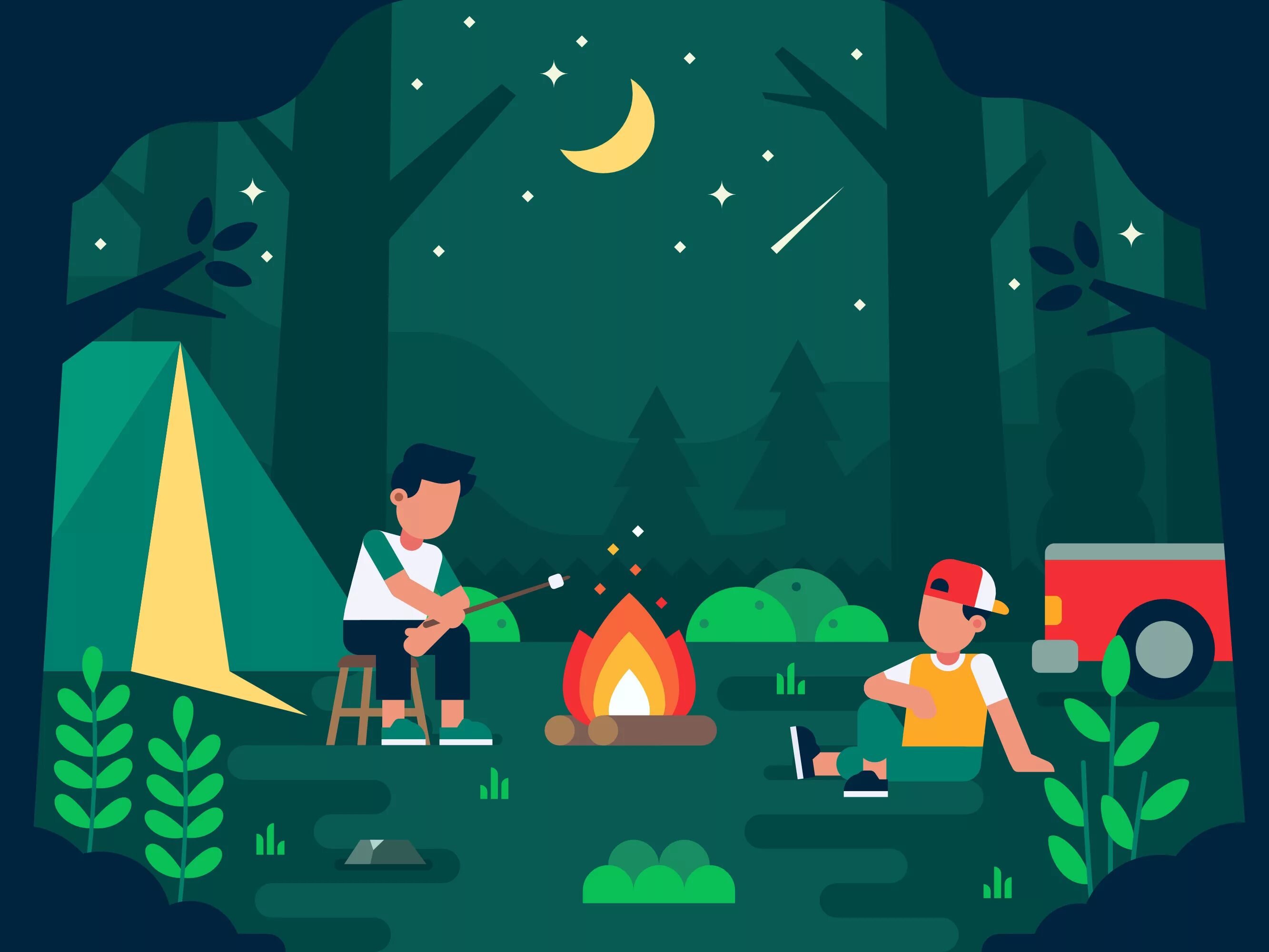 Flat иллюстрации. Лес и палатки флэт. флэт иллюстрация. лес флэт иллюстрация. флэт иллюстрации туризм.