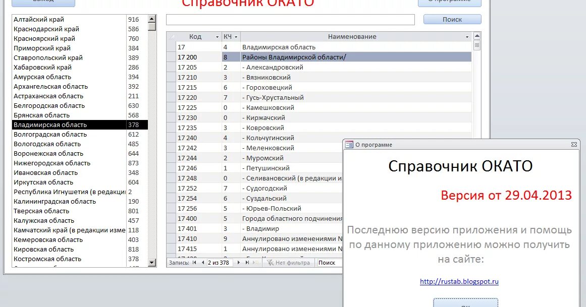 Классификатор октмо