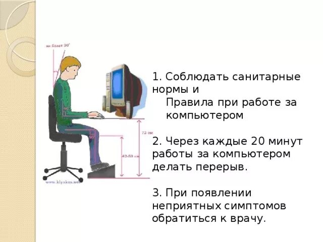 Правила работы за компьютером