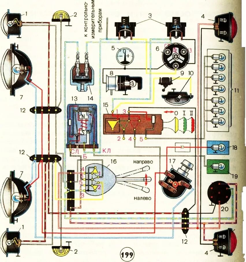 Электрооборудование УАЗ 452. Электропроводка фары УАЗ 452. Приборы световой сигнализации ГАЗ-3307. Схема световой сигнализации ГАЗ 3307.