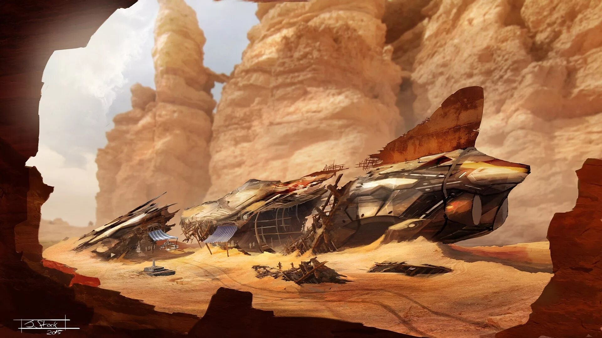 The wreck of the spaceship