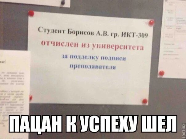 Отчислили после 1 курса