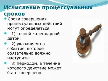 Процессуальный срок исчисляемый месяцами