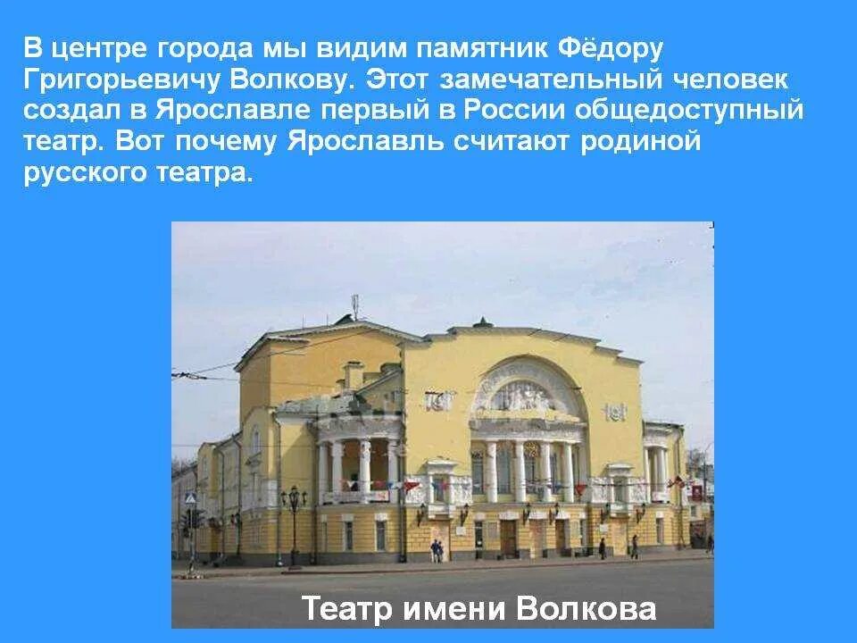 Где находится театр волкова. - Русский театр ф.г. Волкова в Ярославле.. Золотое кольцо России Ярославль театр имени ф г Волкова. Театр имени ф. Волкова и памятник ф. Волкову. Ф Г Волков театр в Ярославле.