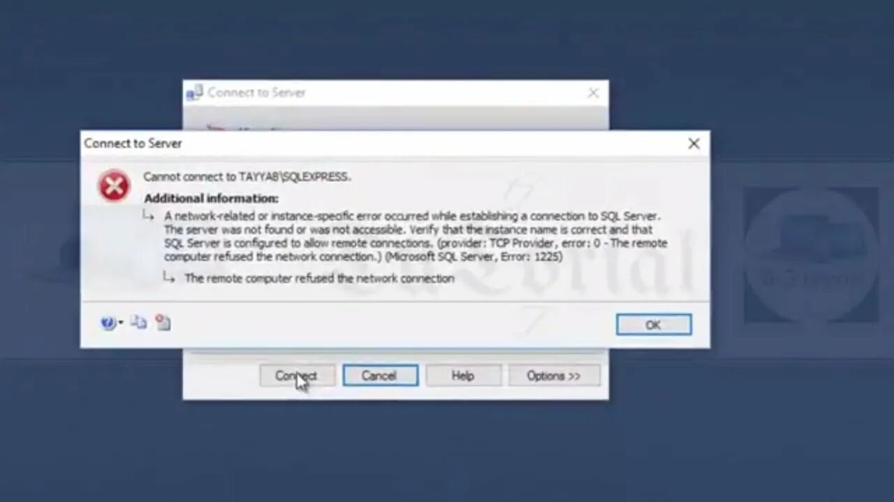 Runtime ошибка SQL Server. Cannot connect to SQL. Cannot Server в браузере. Connection SQL Server.