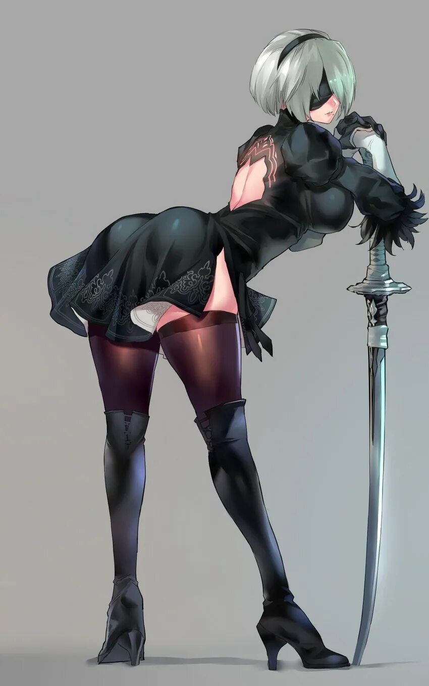 2b automata 18. Ниер автомата 2b. Аутомата Девуар. NIER 2b +18. 2 B NIER Automata.