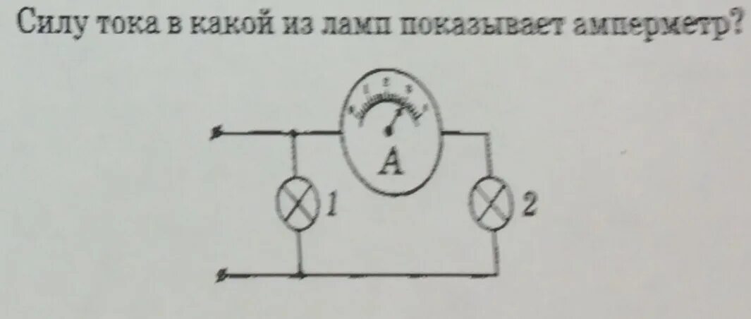 Амперметр на рисунке показывает