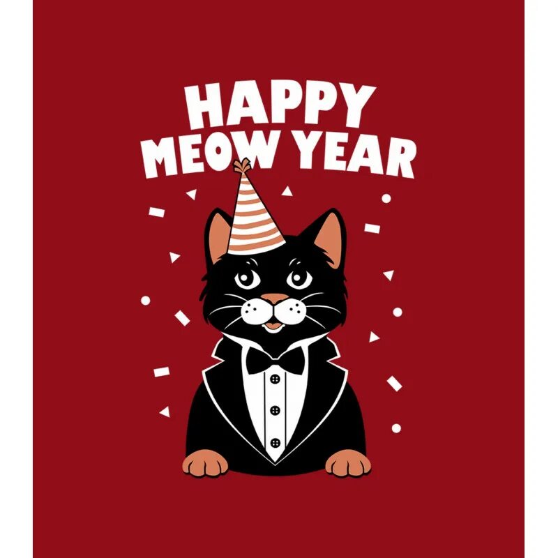 Мяу лет. Happy New year кот. Meow открытка. Котик с надписью Happy New year. Аватарки с котом Happy New year.