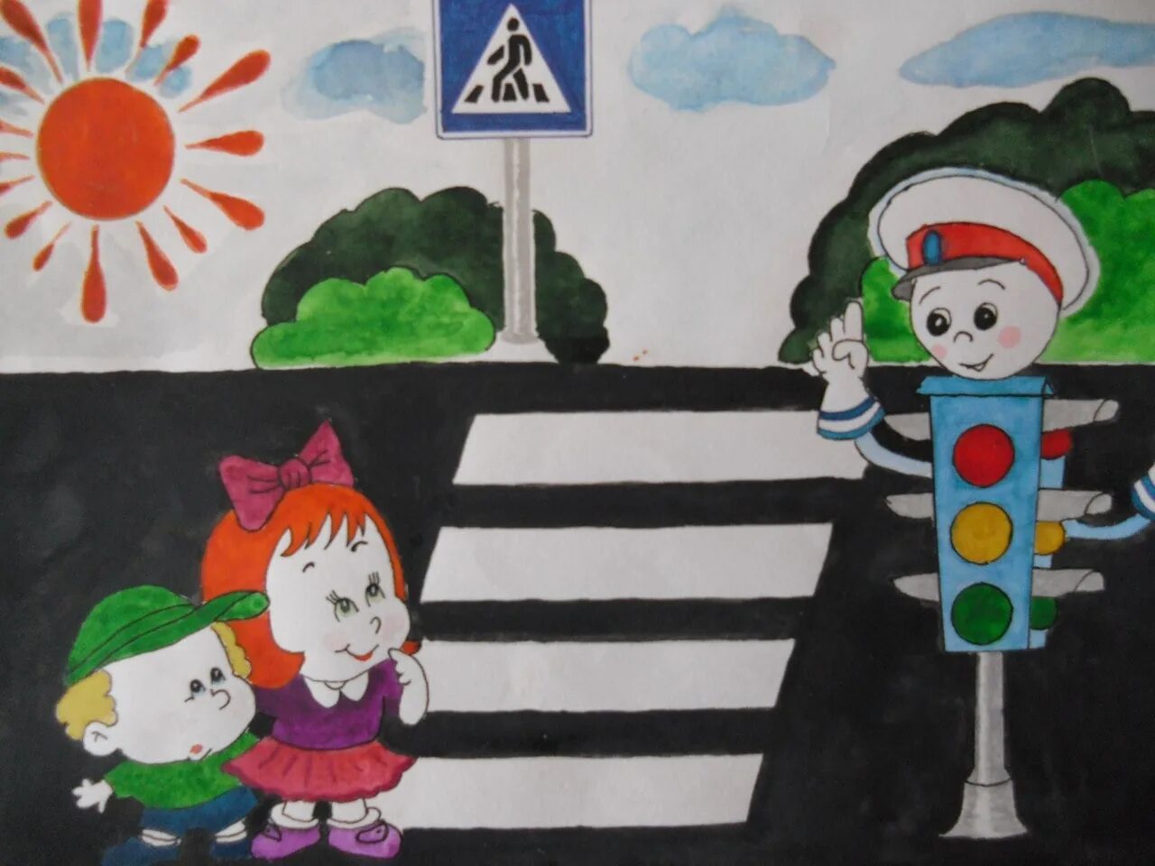 Рисунок дорожного движения. Рисунок на тему ПДД. Рисунок по правилам дорожного движения. Детские рисунки на тему дорожного движения.