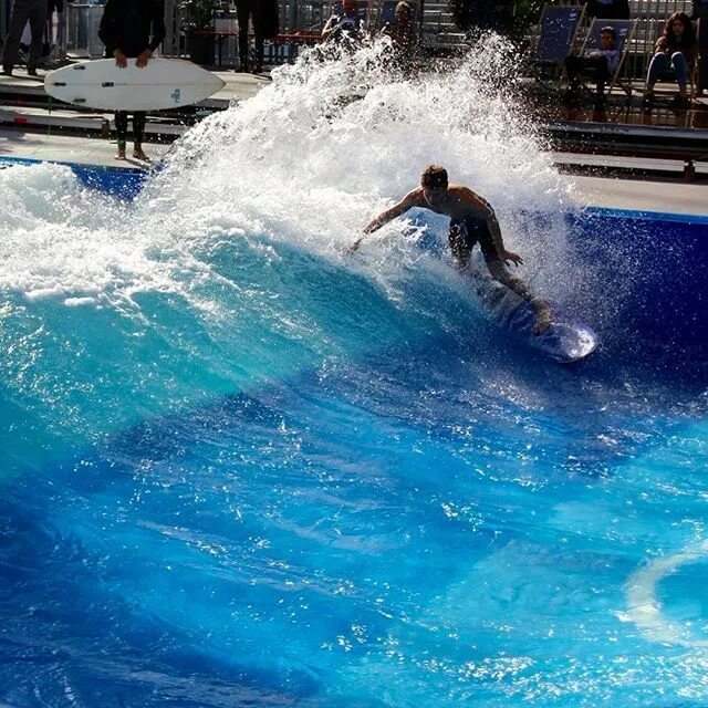 Waves pool. Surfing artificial wave. wave pool.