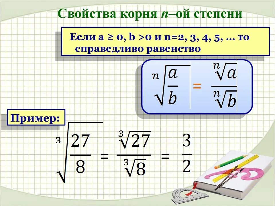 Корень п д. Свойства корней и степеней. свойства степеней с корнями. арифметический корень n-ой степени. свойства арифметического корня n-ой степени.