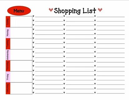 My shopping list