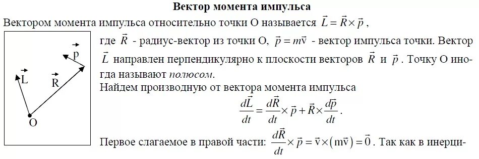 Зависимость момента силы от времени. Как определить направление момента импульса. Направление вектора момента импульса. Момент импульса векторное произведение. Как определяется направление вектора момента импульса.