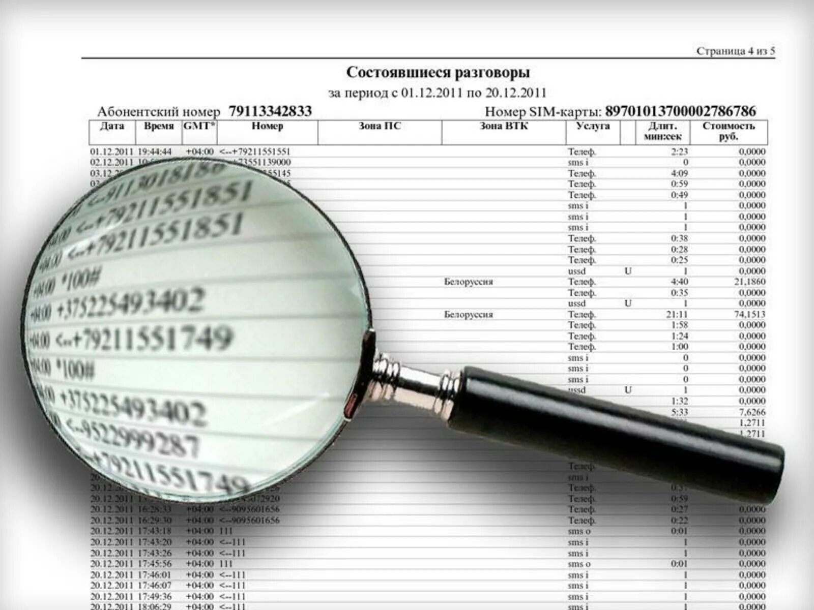 Получить информацию о размере