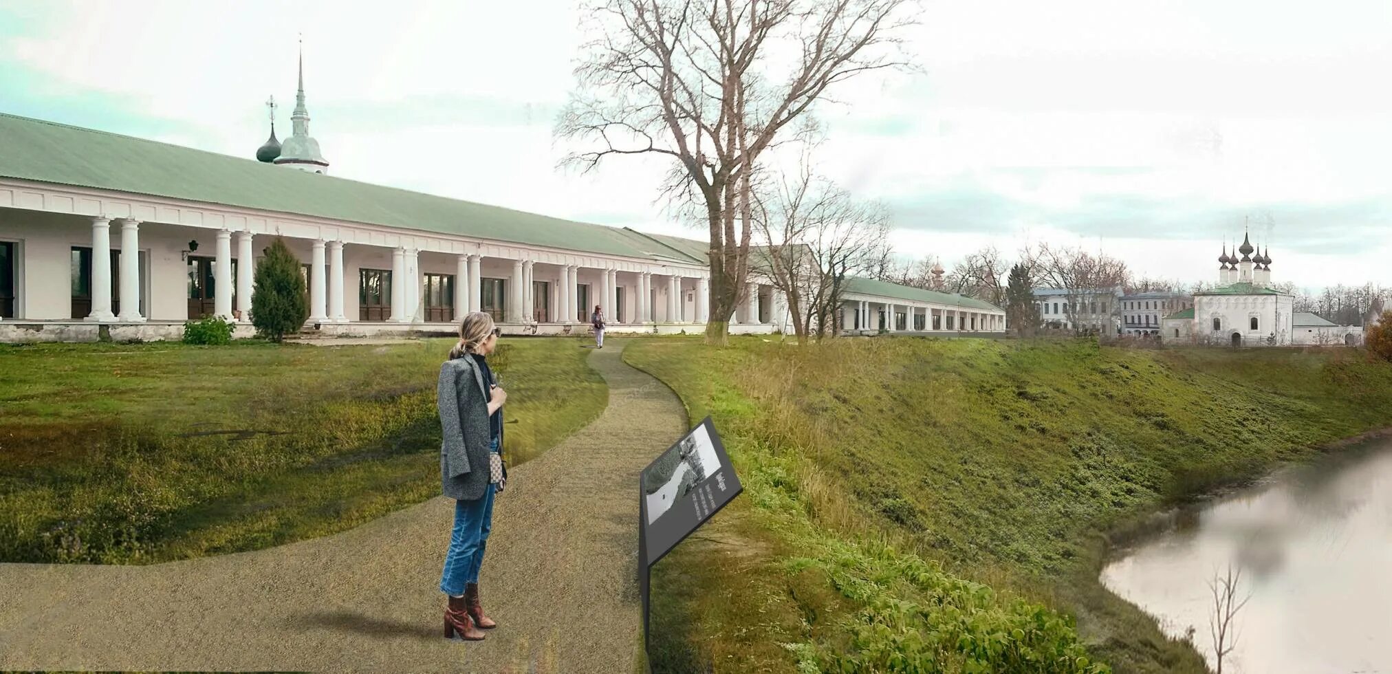 Проект благоустройства суздаля. Суздаль зарядье благоустройство. Архитектурное бюро рождественка. Вид зарядье суздаль. Зарядье смотровая суздаль.