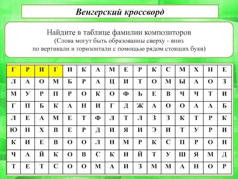 Чулок найти слова. Найдите слова в таблице. Спрятанные слова в таблице. Венгерский кроссворд по Музыке. Найти слова.