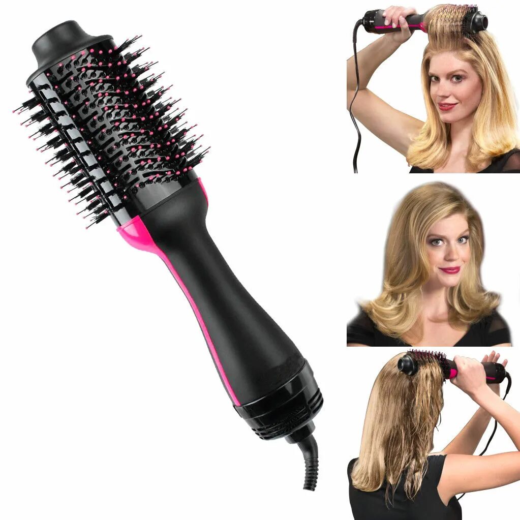 Как пользоваться вращающейся фен щеткой видео. Фен-щетка one step hair dryer. фен щетка zumba 4в1. фен-щетка браш с вращением 3в1. фен-щетка для выпрямления волос 3в1 цвет черно-розовый, 850 гр invin.