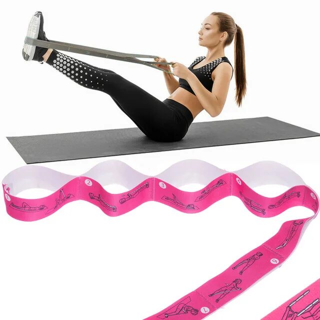 резина для растяжки (эспандер петлевой). резинка для растяжки с петлями. фотографии на ленте растяжка. резина гимнастическая для растяжки indigo. растяжка с резинкой эспандером петлями.