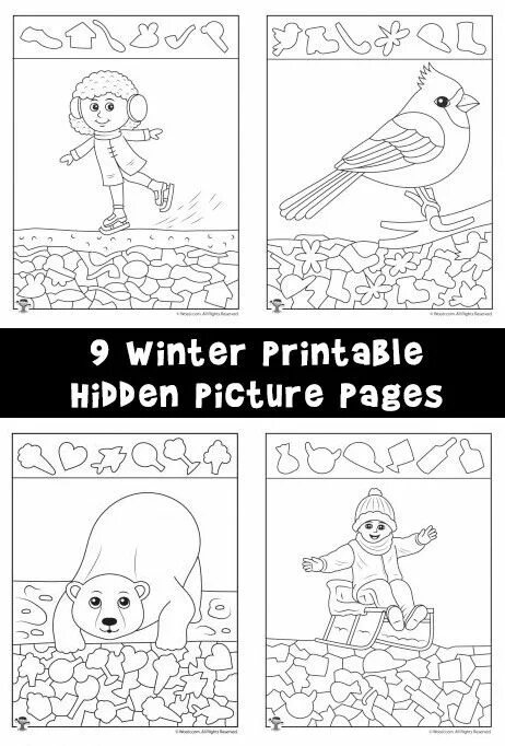 Hidden pages. Hidden picture winter. хидден пикчерз.