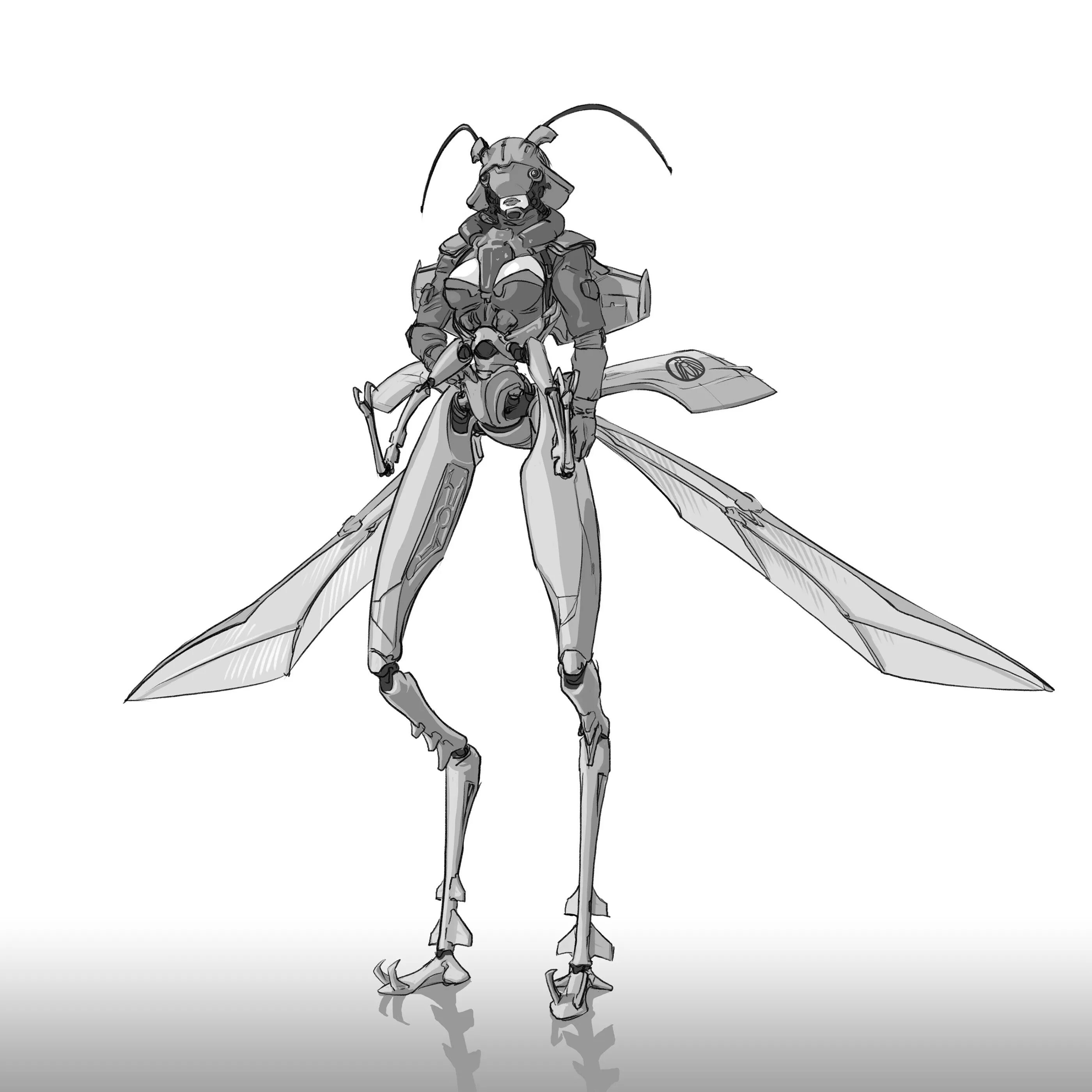 Инсектоиды богомолы Королева. Богомол Monster girl Insectoid. Рой инсектоидов.