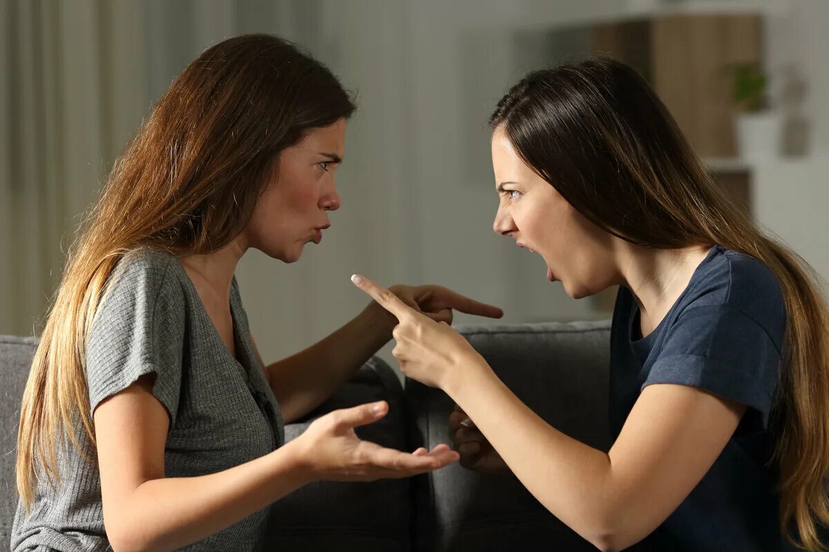 Две сестры спорят. Сестры спорят. Две женщины спорят. Две женщины ссорятся.