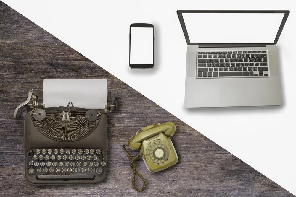 Old devices. Technology in the past. technology from old to new.
