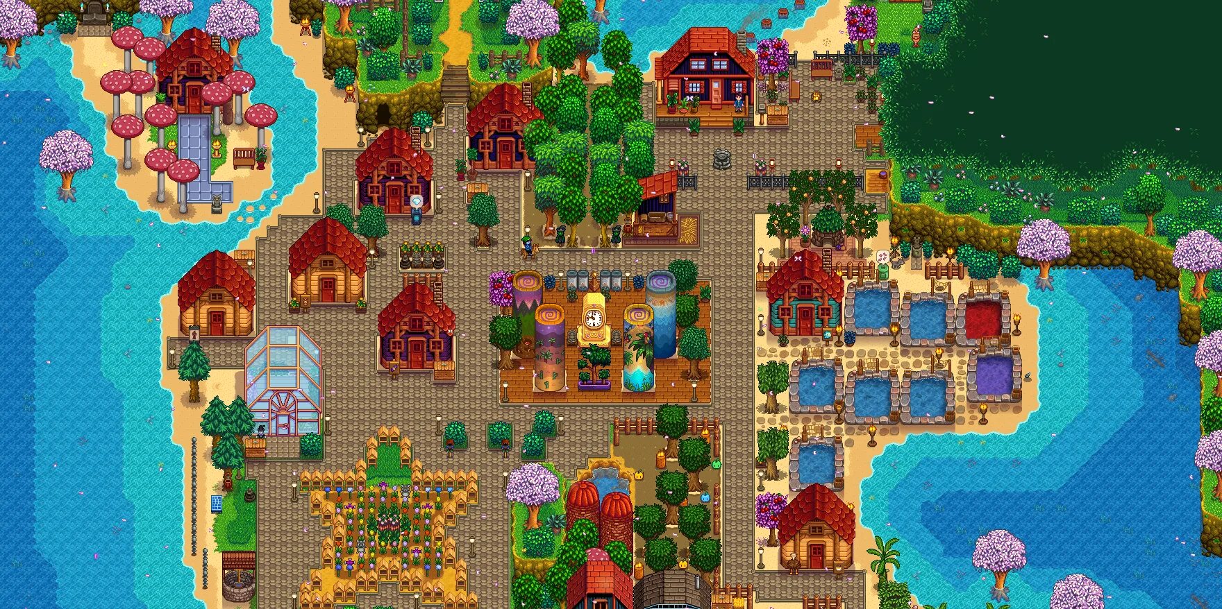 Stardew village. Пляжная ферма Stardew Valley. Stardew Valley деревня. Stardew Valley ферма 1.5. Пляжная ферма Stardew Valley планировка.