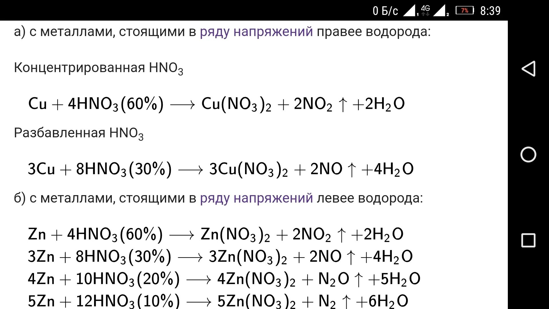 Zn n2 реакция