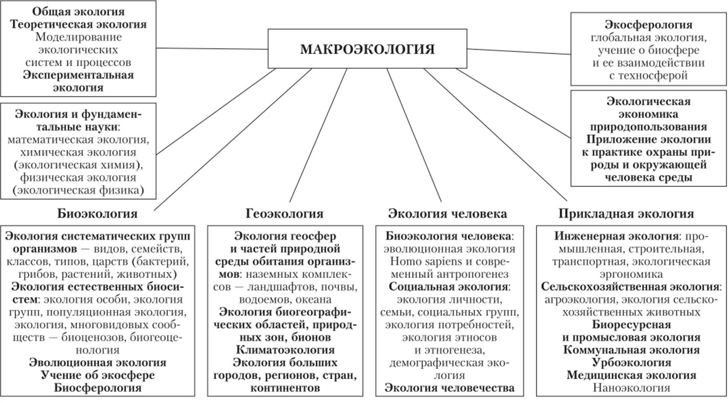 Подразделения современной экологии. Структура современной экологии. Разделы экологии таблица. Экология схема. Направление современной экологии