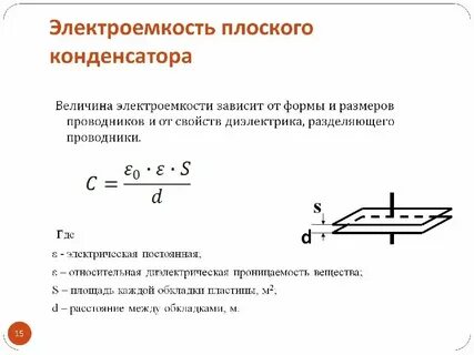 Емкость определяется формулой