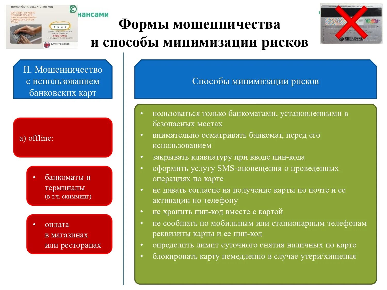 Риск мошенничества банк. Способы банковского мошенничества. Способы минимизации рисков. Самый распространённый вид мошенничества. Риски при использовании банковских карт.