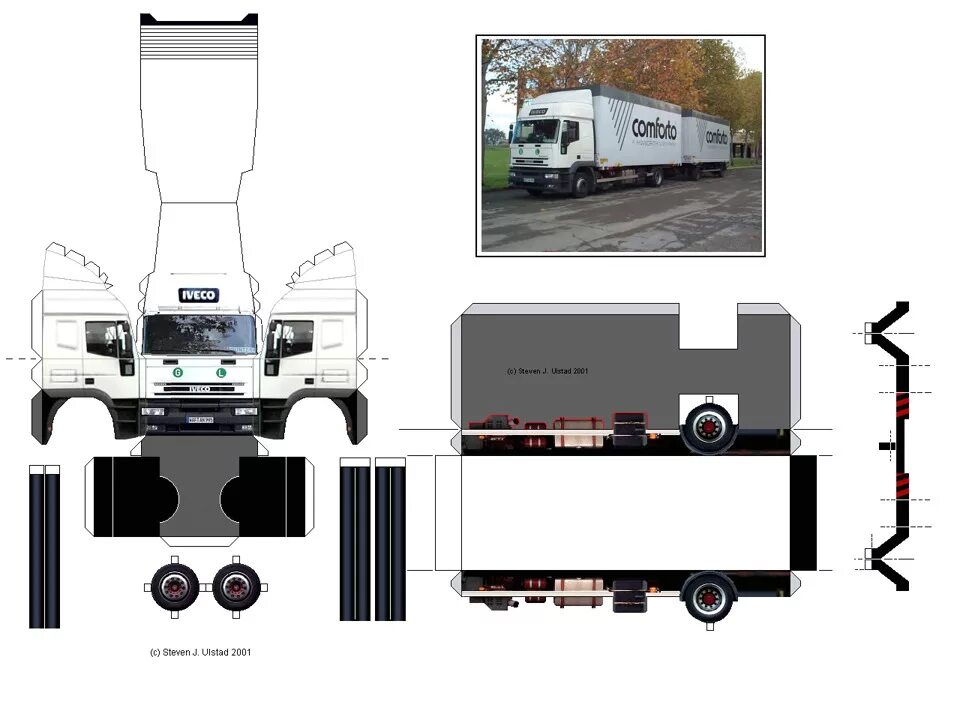 Постройте грузовик. Прицеп для DAF XF развертка. Тягач КАМАЗ развертка. Развертка фура МАЗ 5440. Тягач Вольво развертка.