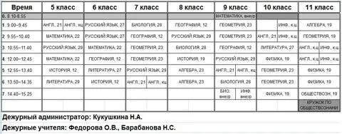Эмш расписание