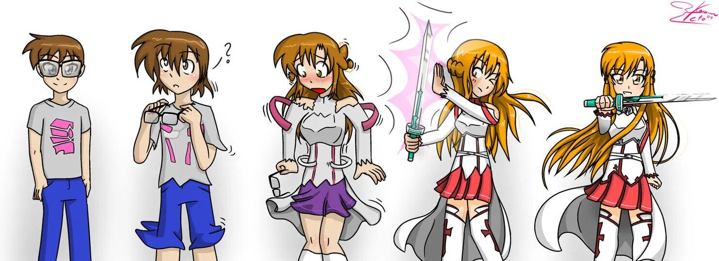 Tg tf transformation animation. Sao гендер бендер. sao гендер бендер асуна. гендер бендер transformation. tg гендер бендер трансформация.