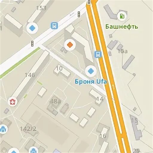 Комсомольская уфа на карте