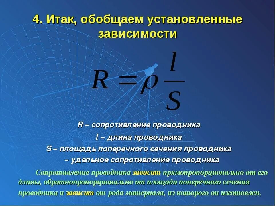 Как найти сопротивление зная. Формула расчета удельного сопротивления проводника. формула для вычисления удельного сопротивления. формула для определения удельного сопротивления. удельное сопротивление проводников формула.