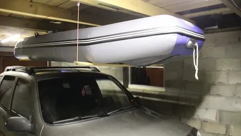 Лодку пвх под потолок в гараже