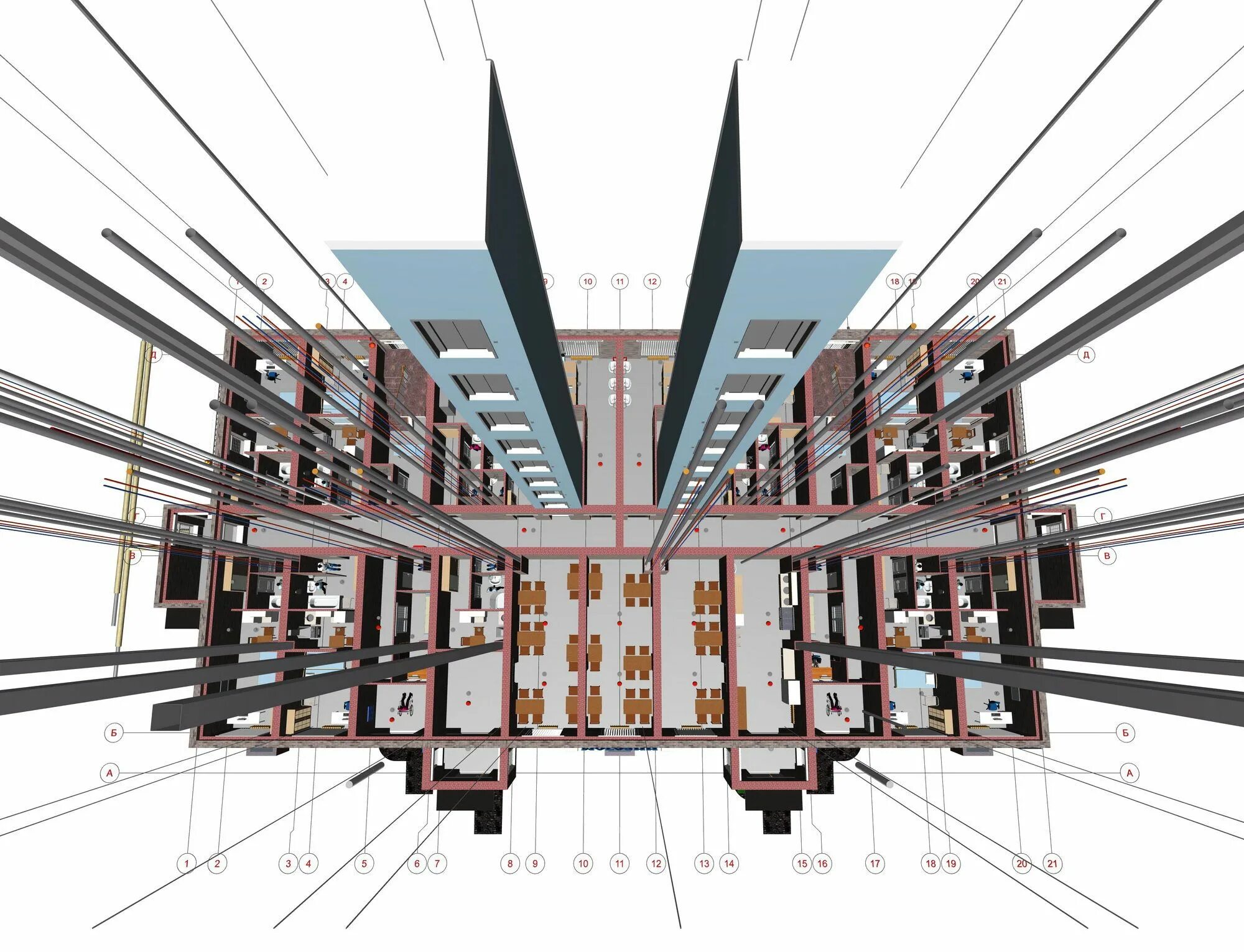 Very complex. BIM модель многоквартирного дома. 9 Этажный двухподъездный дом на Таганке.