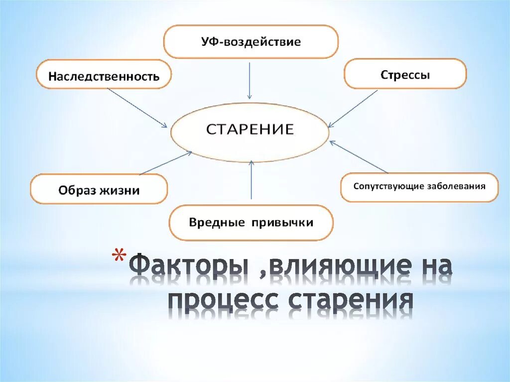 Влияние окружающей среды на продолжительность жизни человека. Факторы влияющие на старение. Факторы влияющие на процесс старения. Факторы старения человека. Факторы влияющие на процесс старение организма.