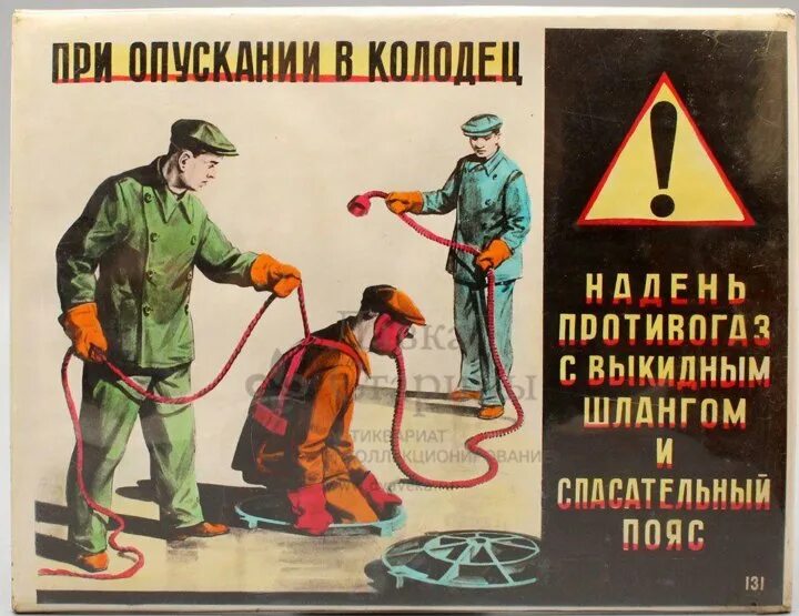 Риски при работе в замкнутых пространствах. Плакаты по работе в колодцах.