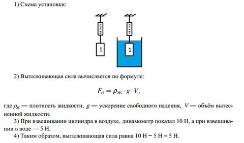 При взвешивании груза в воздухе