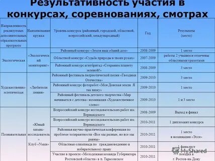 Участие в конкурсах разного уровня