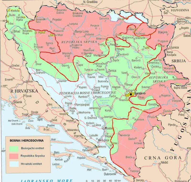 Сербия и республика сербская на карте. Республика Герцег Босна. Хорватская Республика Герцег-Босна карта.