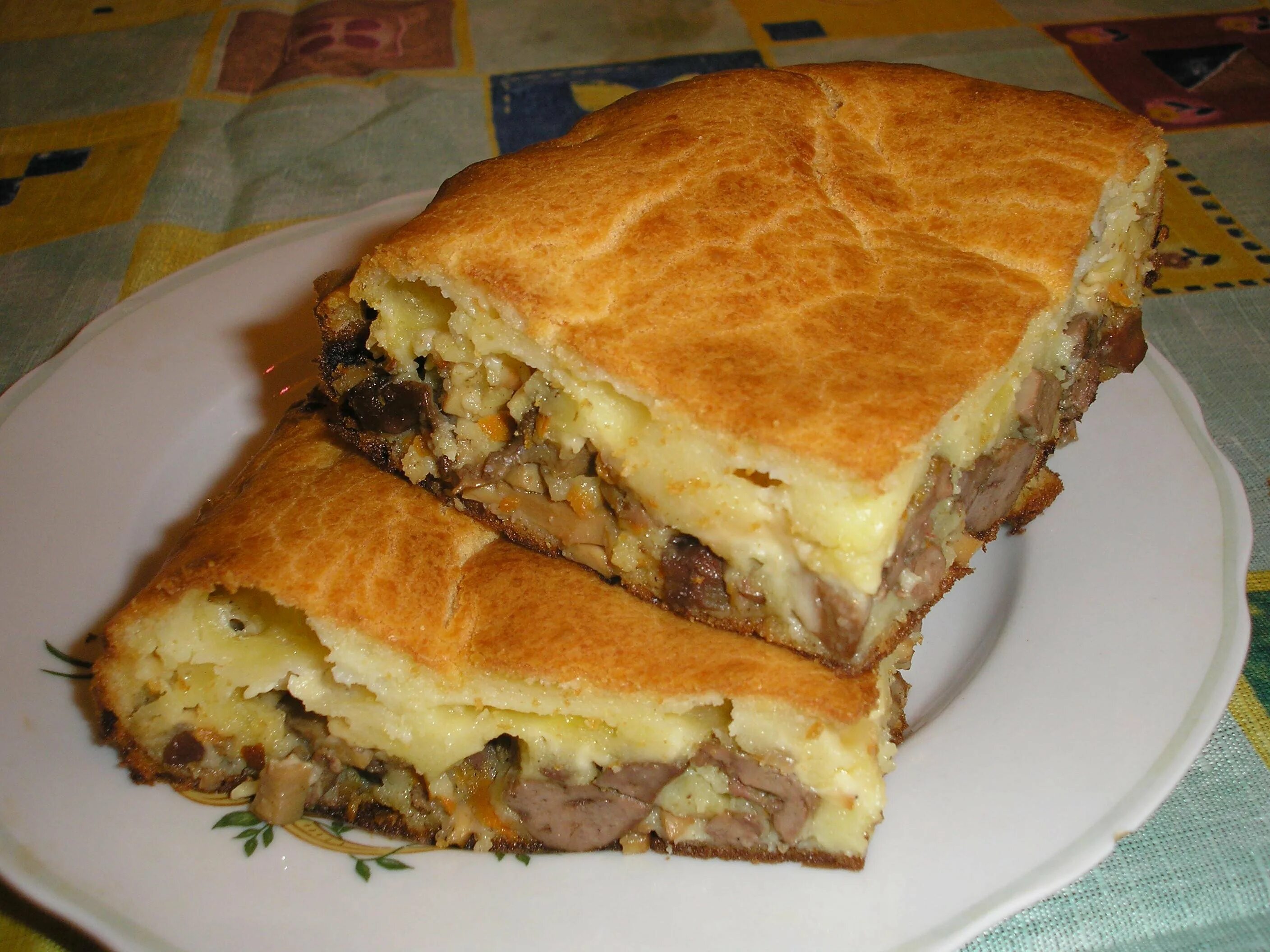Мясной пирог с картофелем на кефирном тесте рецепт - Русская кухня: Выпечка и де