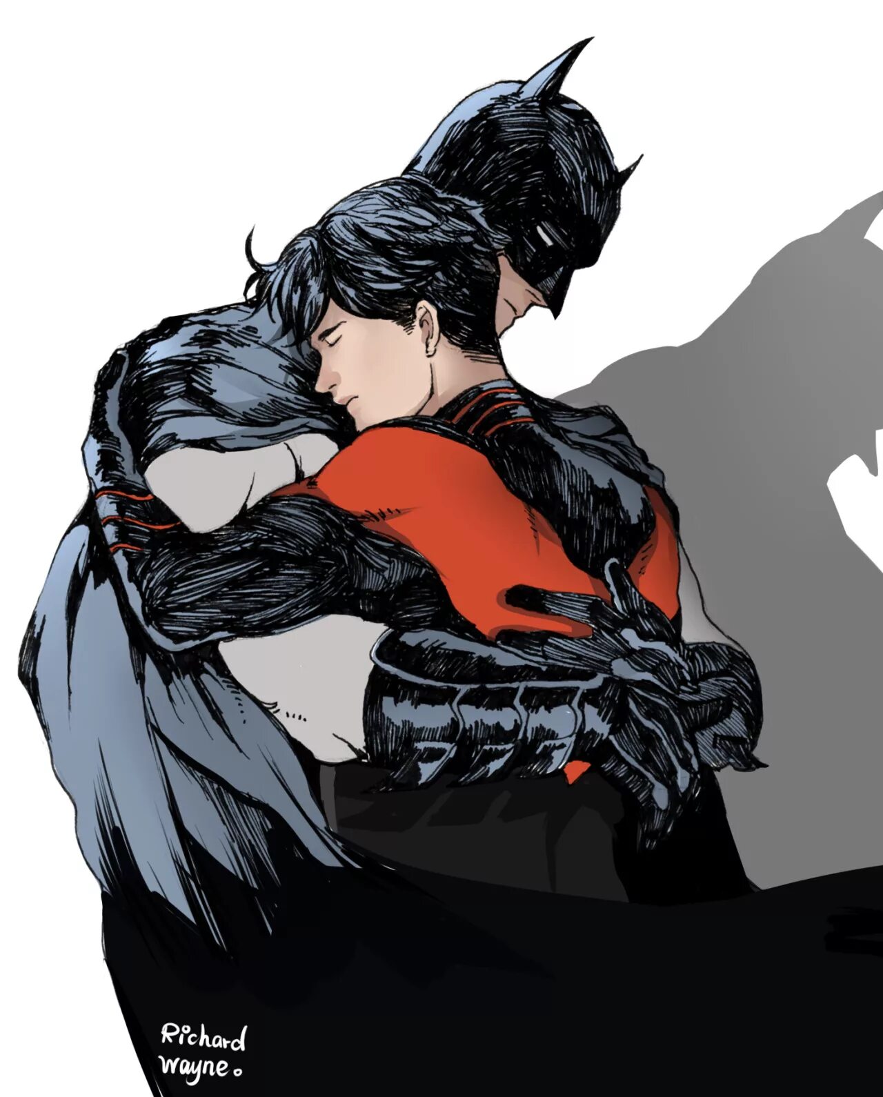 Семья Бэтмена. Bat Family Comics. Бэтсемья DC арт чб. Bruce Wayne x Richard Grayson.